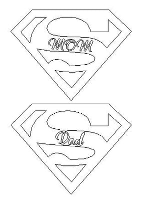 Superman Inspired SuperDad/SuperMom Sign- DXF and SVG of both versions