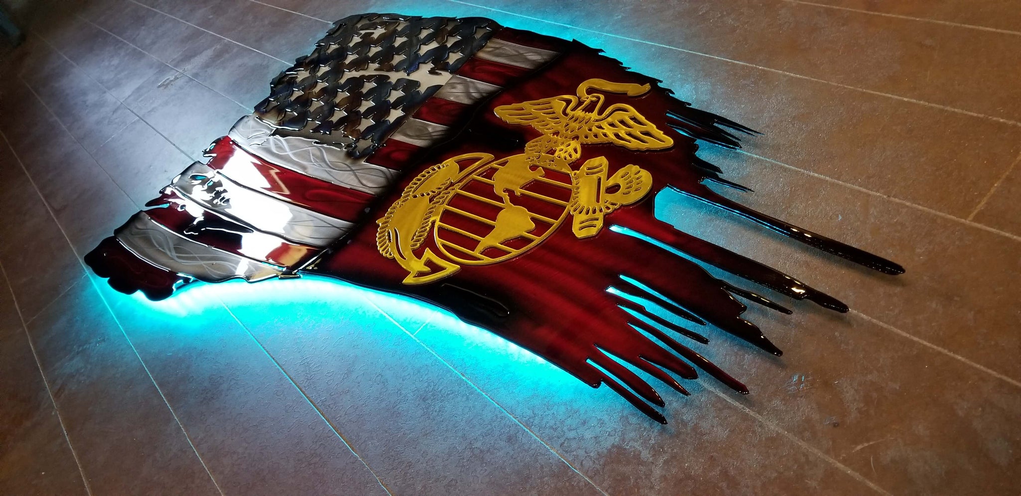 Tattered American Split Military Design DXF SVG Vector CAD File ...
